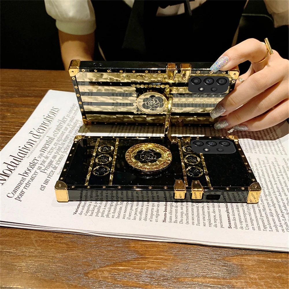 Luxury Glitter Gold Phone Cover Diamond Stripe Rose Flower Case for Xiaomi Redmi Note 13 PRO 13C 12 PRO 12C 11 PRO 10 10C 9 9A