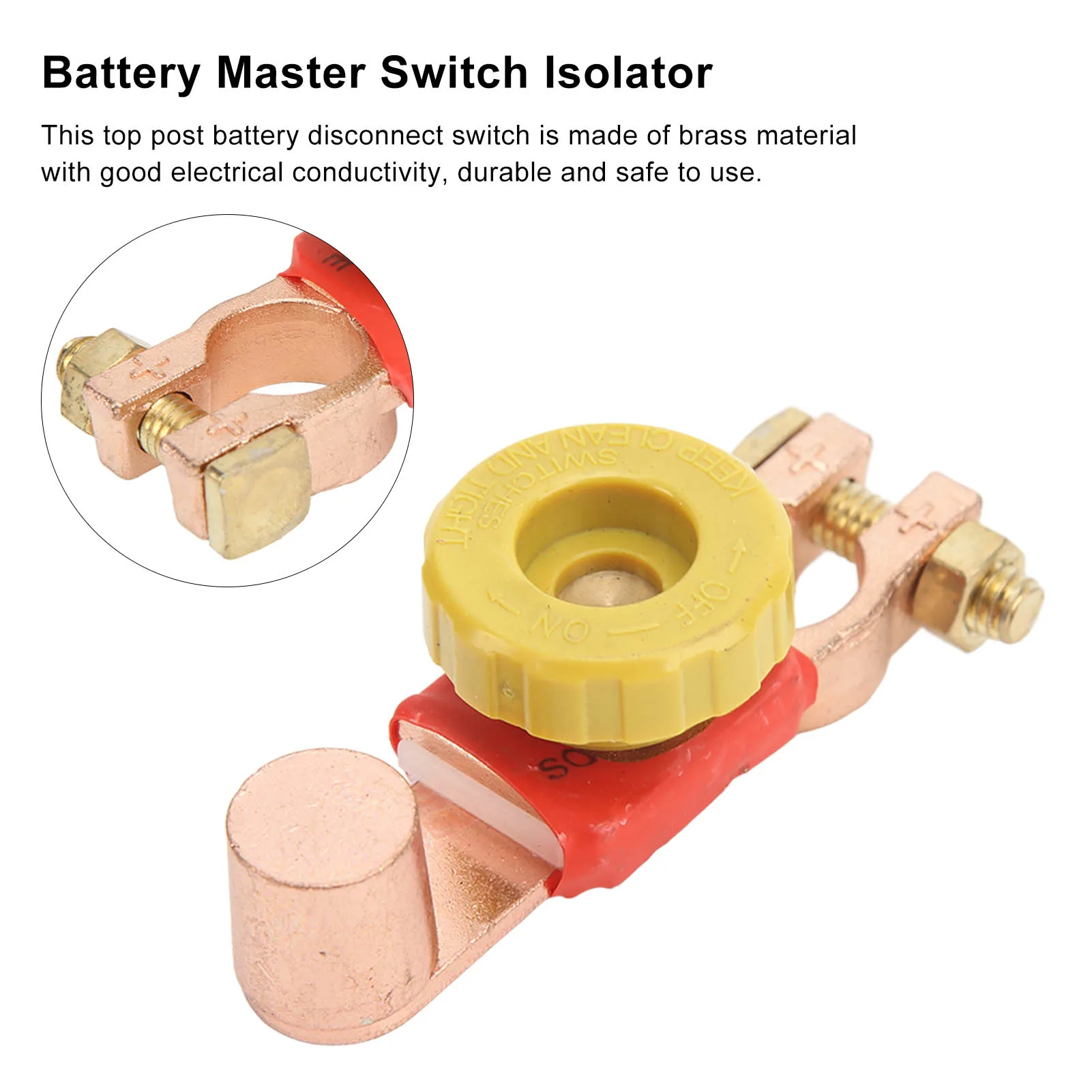 6V 12V 24V Auto Battery Disconnect Switch Power Cut Off Positive Battery Terminal Connector for Car RV ATV