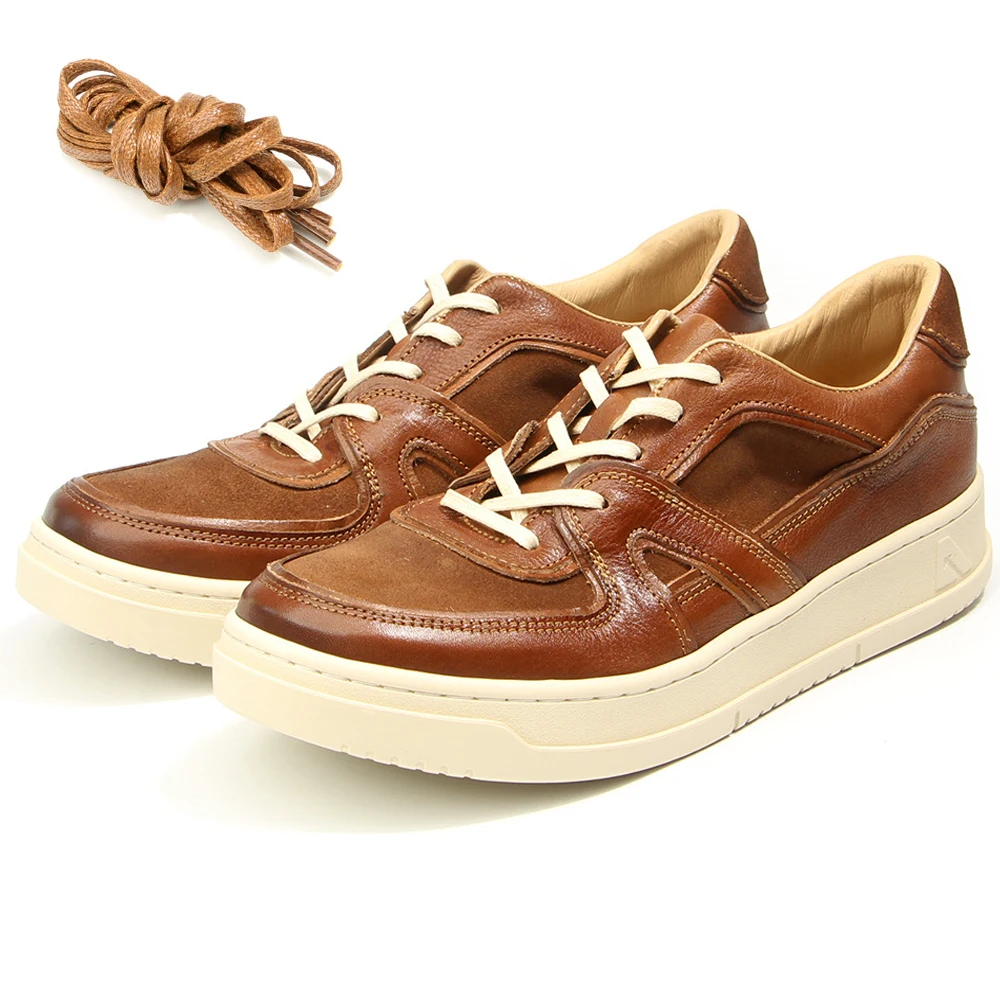 

Luxury leather Men's casual shoes Genuine leather Man sneakers handmade Cow leather men's shoes fashion trend vulcanized shoes