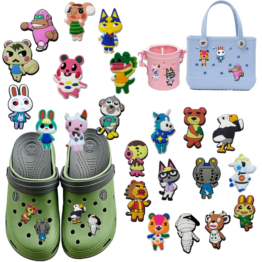 1-100Pcs Disney Cartoon Cute Small Animal Series PVC Shoe Charms Accessories DIY Creativity Sandal Wristbands Party Decorations