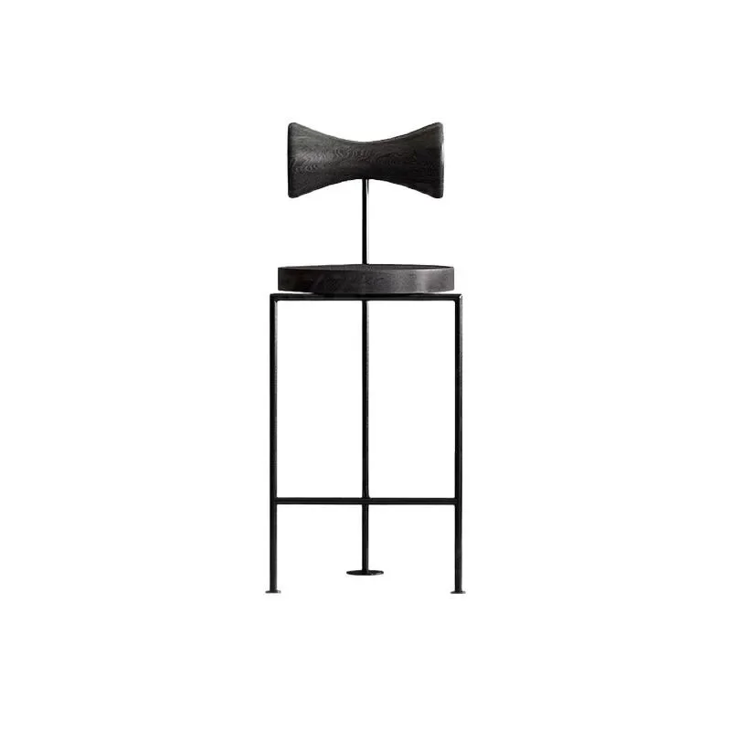 

Italian minimalist solid wood bar chair designer high-end bar outdoor high chair household island stool