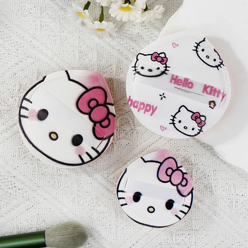 Kawaii Hello Kitty Luchtkussen Poeder Puff Schattige Sanrio Anime Grote Waterdruppel Droog Nat Dual Use Y 2K Jonge Vrouwen Schoonheid Make-Up Tools