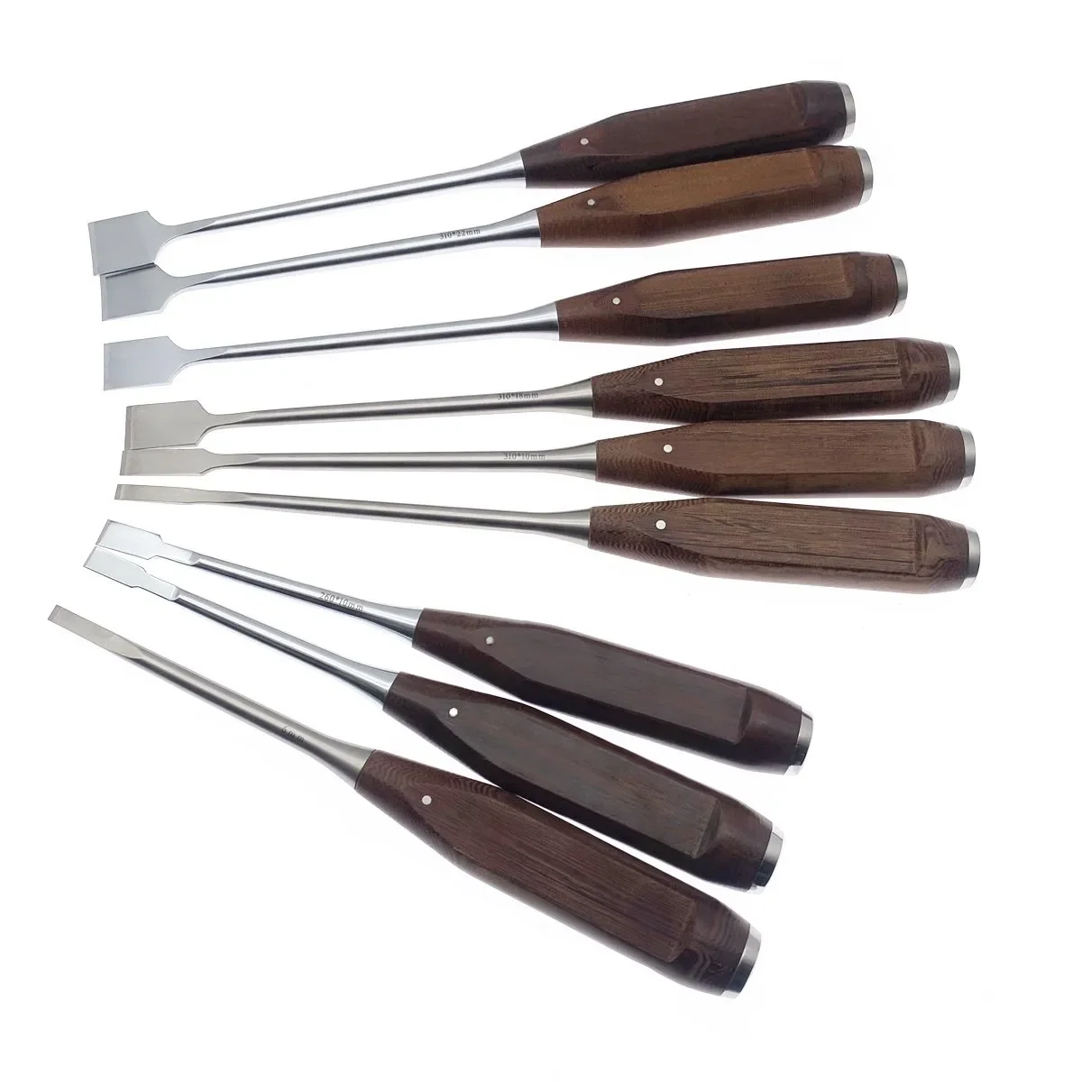 1pcs Stainless steel Bone knife with Wooden handle Bone Osteotomes 6mm-25mm Veterinary Orthopedics Instruments