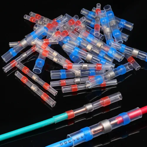 Imagen 2 del producto Conectores a tope termorretráctiles, terminales sin soldadura, Kit de empalme de cable eléctrico aislado impermeable para Audio de coche, reparación automotriz