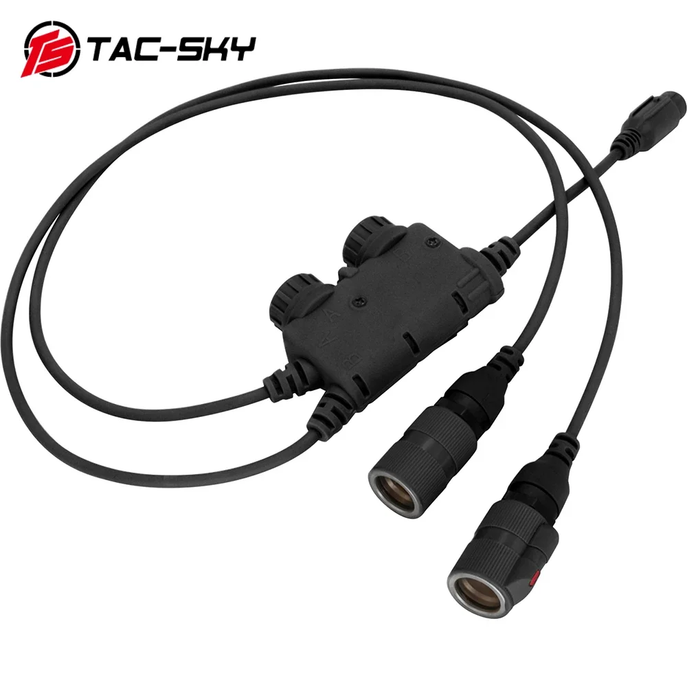 Adaptador TAC-SKY RAC, comunicación Dual táctica, PTT de 6 pines para PRC 148/152, Walkie Talkie, auriculares tácticos, auriculares de tiro COMTA