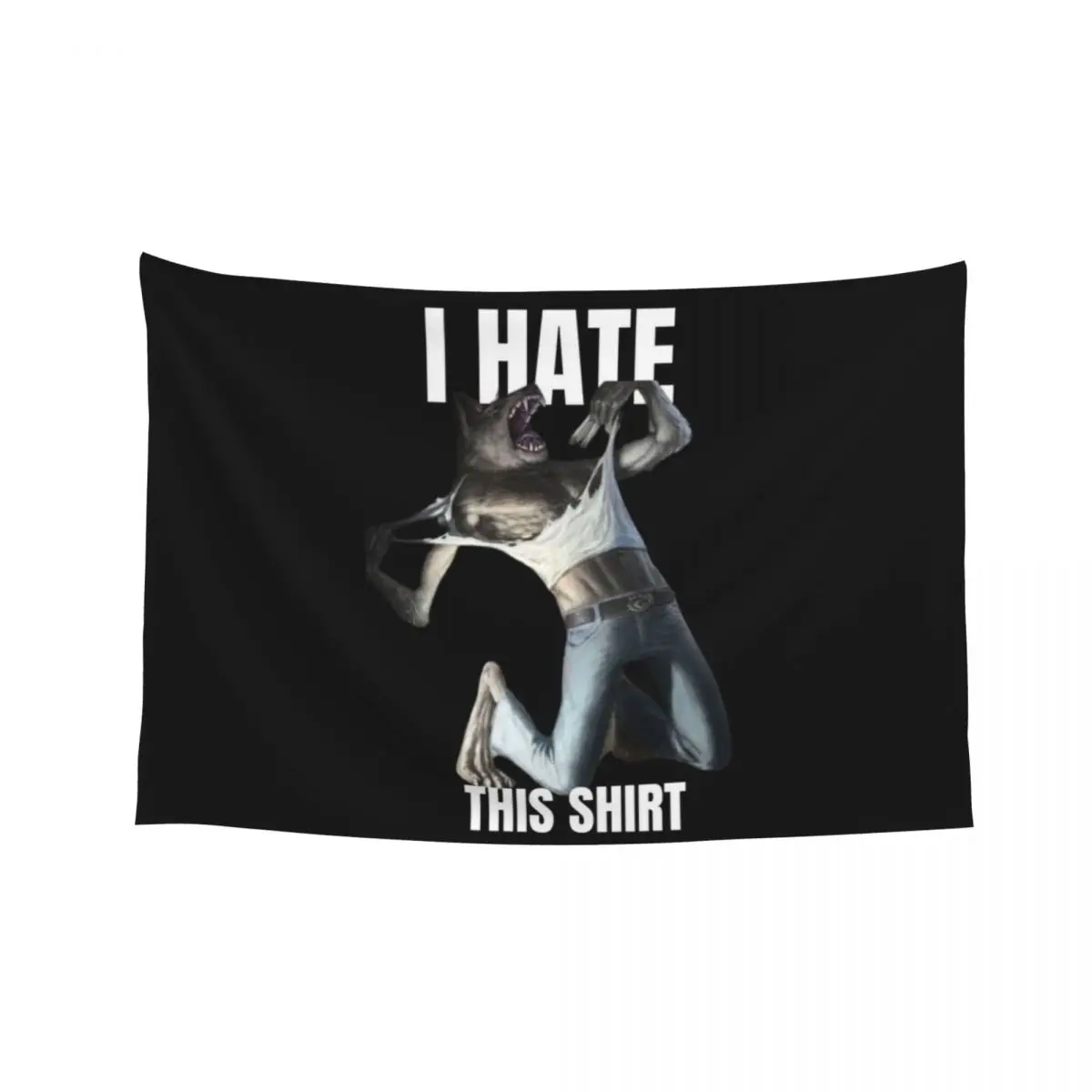 

werewolf ripping shirt meme Tapestry Decorative Wall Aesthetic Home Decor Decorations For Room Decoration For Bedroom Tapestry