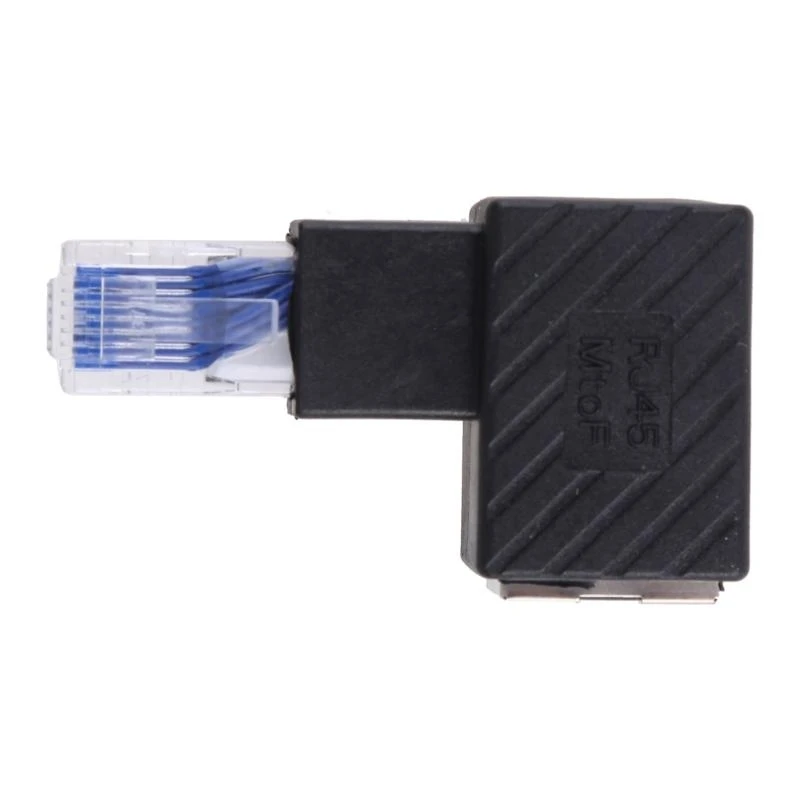 090F 90 градусов RJ45 Athernet Adapter Самка женская LAN Ethernet 8p8c расширение сети кристаллической сети для головы для кошки