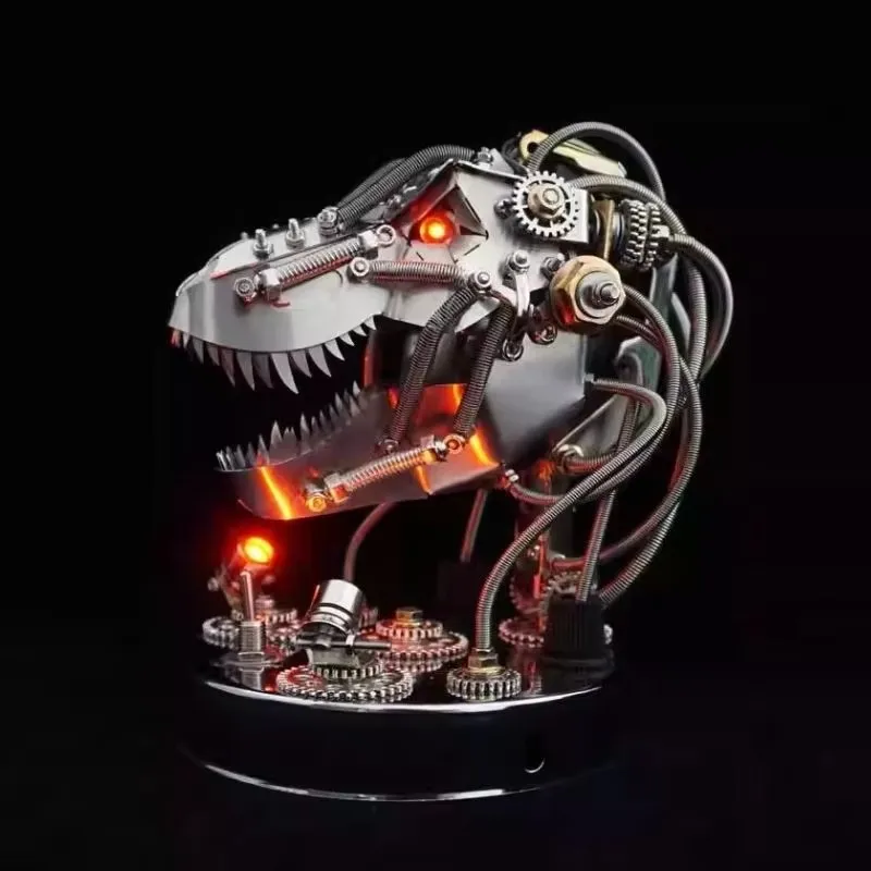 

Mechanical tyrant dragon first assembly handmade metal ornament mecha steampunk gift for boyfriend building block ornament