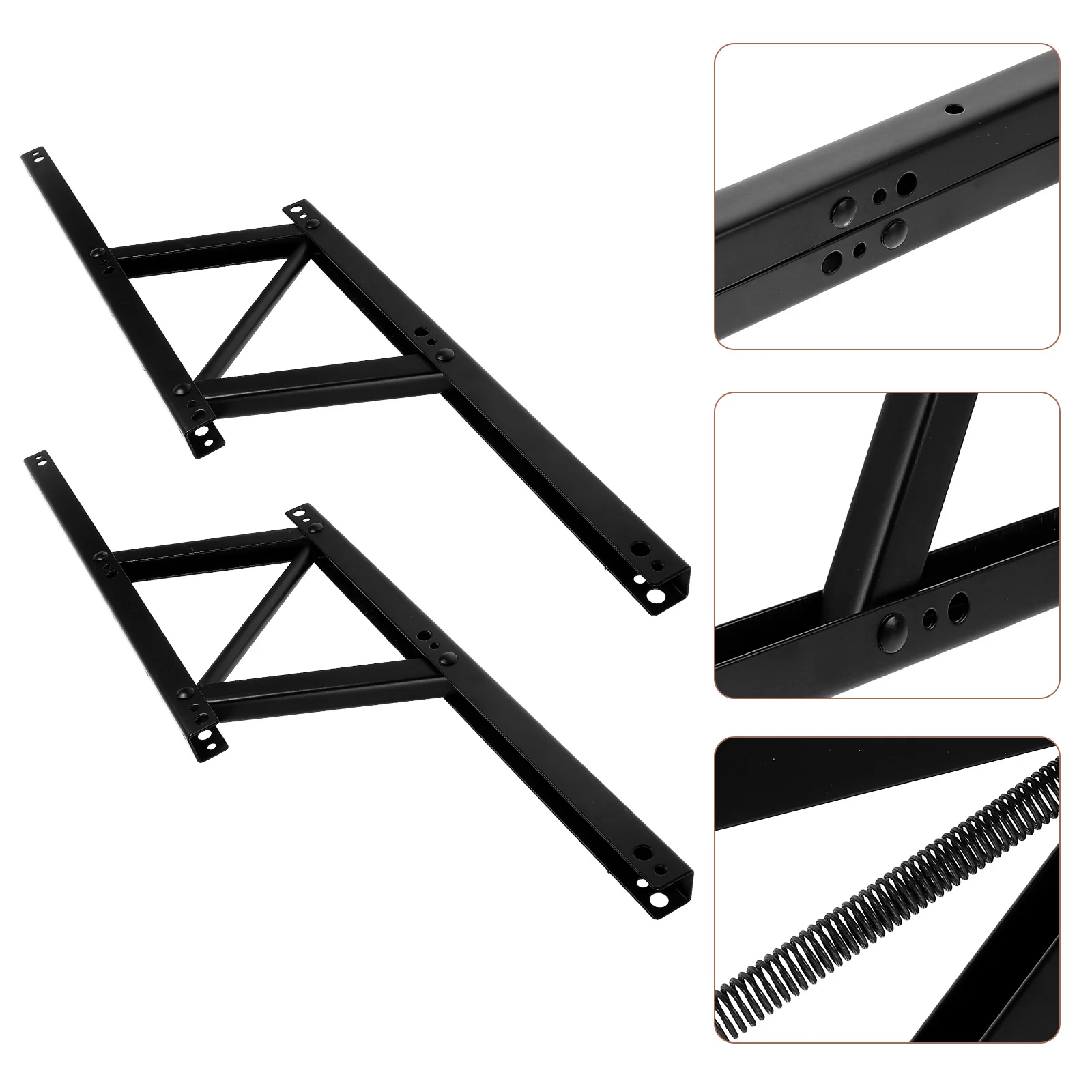 

2pcs Lift Up Hinge Spring Loaded Coffee Table Support Hardware Folding Bracket For Living Room Student Desk Space Saving