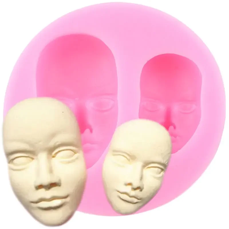 Man Face Silicone Mold Cupcake Topper Fondant Molds DIY Doll Clay Resin Mould Fondant Cake Decorating Tools Candy Chocolate Mold