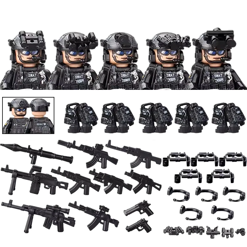 Amerika Armee Kampfuniform Spezialeinheiten Figuren Bausteine Stadt US Special Air Service Soldat Militär Waffen Spielzeug