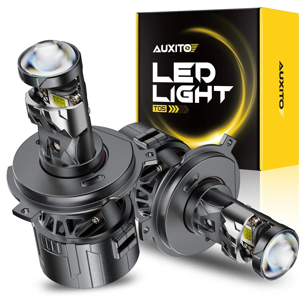 AUXITO 2Pcs Turbo H4 Led Canbus No Error Projector Headlight 9003 High Low Beam Lamp for Jeep Compass Renegade Mercedes W124
