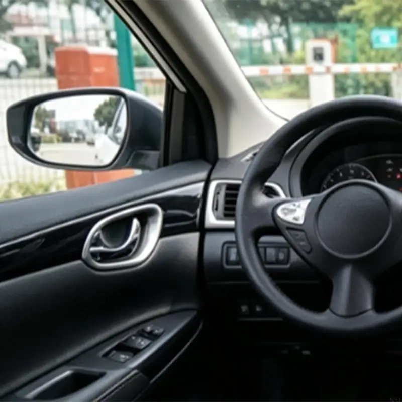 M76E Cabin Door Panel Trim Cover, ABS Handle Surround Frame for Inner Pull Area Service, Part 82683-3RA0A 82682-3RA0A