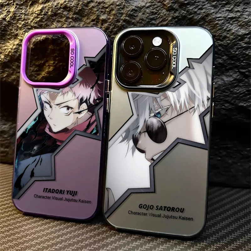 Spell Return Gojo Satoru For iPhone 15 14 13 12 11 Pro Max XS Max X XR 7 8 Plus 6S Fashion Colorful Silver Phone Case