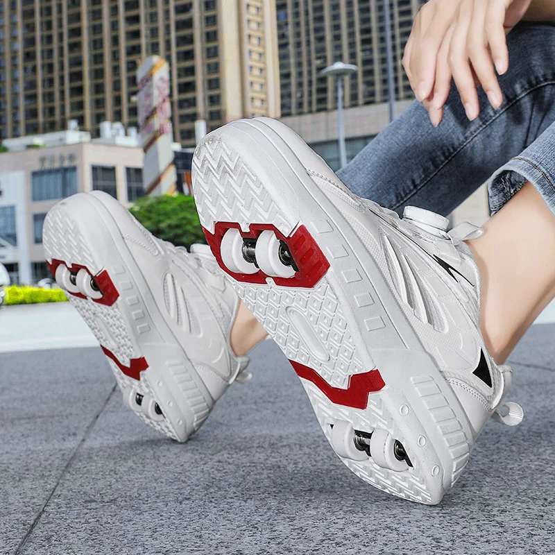 Explosieve Jeugd Rolschaatsen Studenten Outdoor Roterende Gesp Loopschoenen Multi-Functionele Wiel Sportschoenen