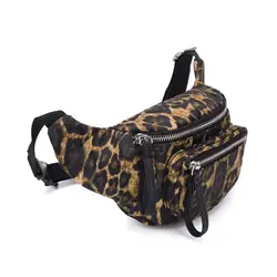 Vintage Leopard Printed Fanny Packs For Women Waist Bag Portable Female Waist Pack