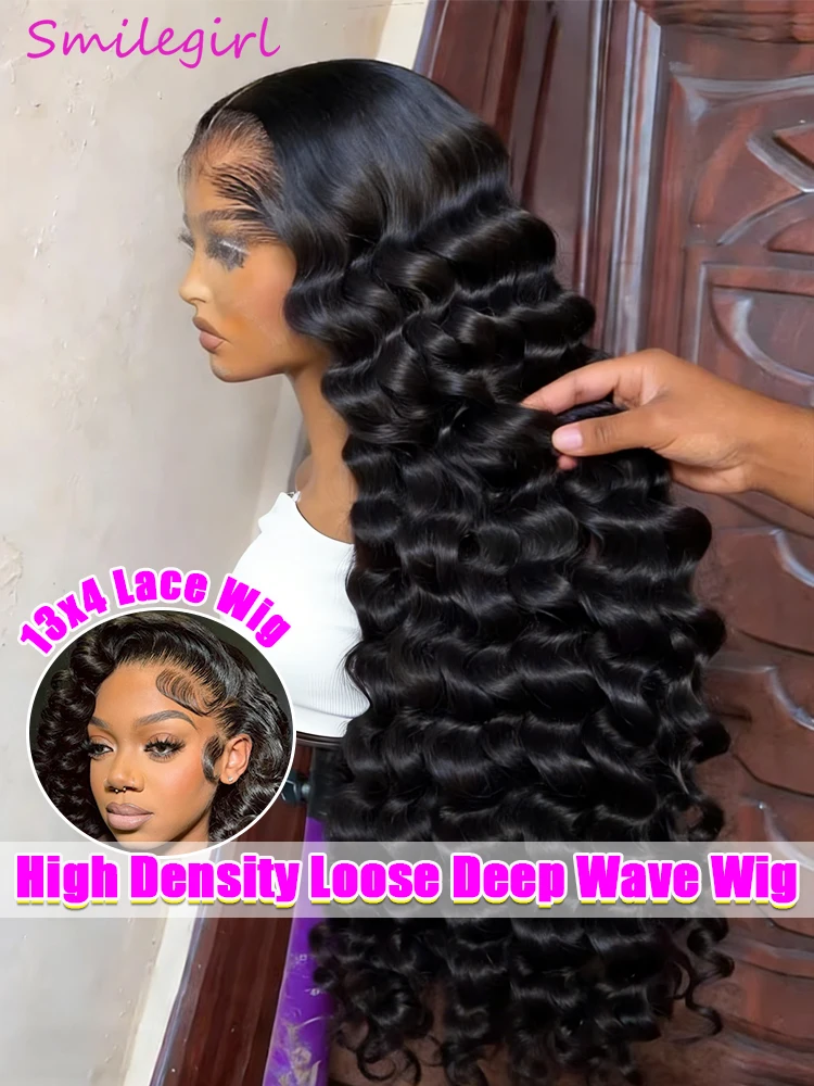 

250 Плотность Свободная Глубокая Волна 13x6 Hd Парик Фронта Шнурка Человеческих Волос 40 Дюймов Бразильские Волнистые Вьющиеся 13x4 Парик Фронта Шнурка Для Женщин