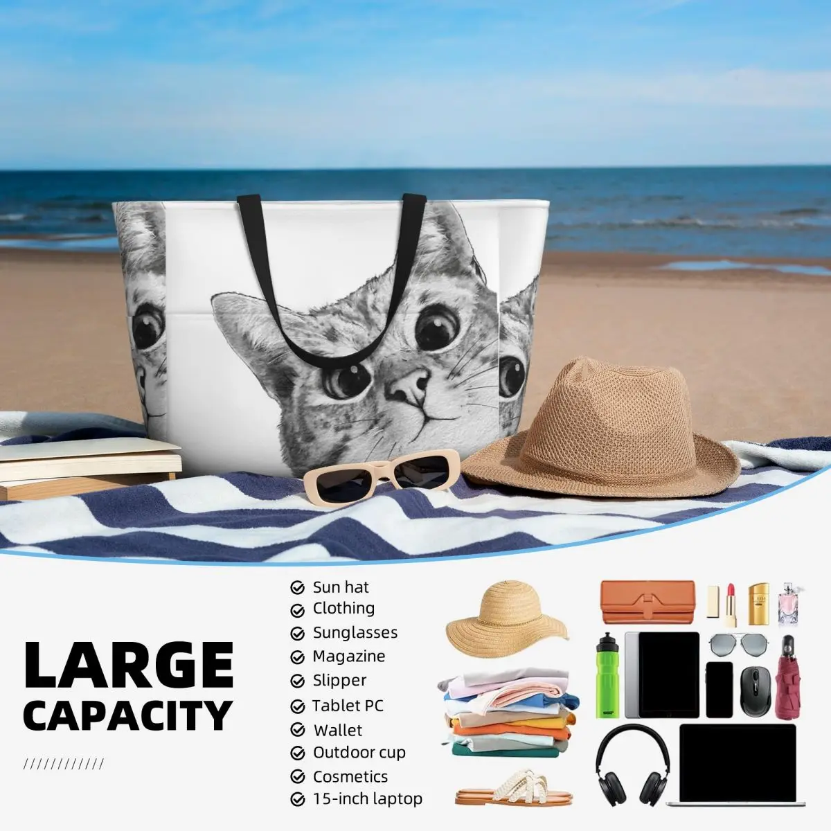 متستر القط حقيبة حمل على الشاطئ حقيبة رياضية رياضة اليوغا واق من المطر حقيبة حمل كبيرة المرأة حقيبة سفر حقيبة اللياقة البدنية #5