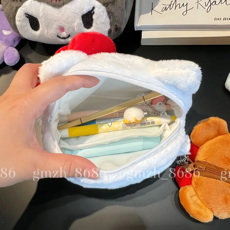 Japanese Sanrio Hello Kitty Kuromi My Melody plush storage bag makeup bag 2-piece set pencil case coin purse