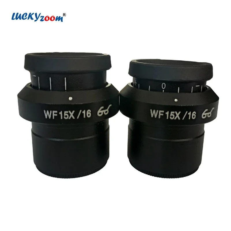 2pcs Super Widefield 15X Eyepiece For Binocular Trinocular Stereo Microscope Adjustable WF15X Stereo Microscope Eyepiece Lens