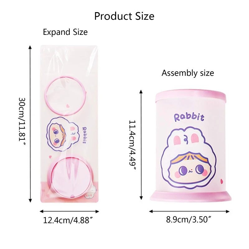 Recipiente de pincel de maquiagem porta caneta dobrável redondo para escritório em casa sala de aula dormitório