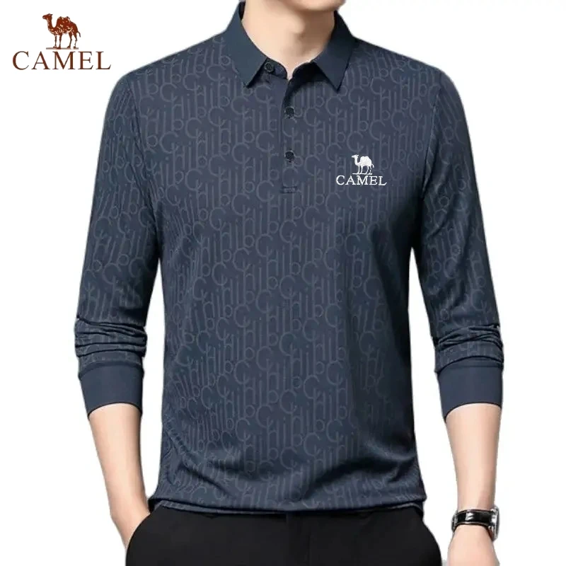 Spring and Autumn Men\'s Embroidered High Quality Long Sleeve Polo Shirt New Luxury Fashion Business Leisure Multi Functional Top