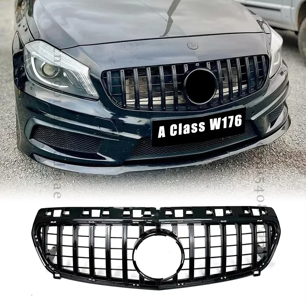 For Mercedes Benz A Class GTR Style Car Front Bumper Kidney Grille Grill W176 A180 A200 A250 A45 Pre-Facelift 2013 2014 2015