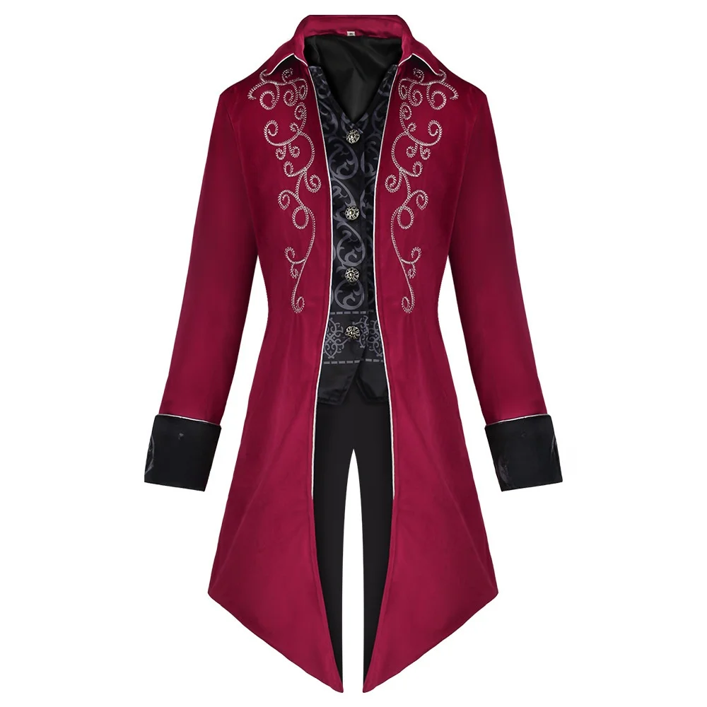 할로윈 테일코트 남성용 펑크 중세 레트로 코스프레 코트 신모델 롱 미들 길이 빈티지 스타일 무대 공연 의상