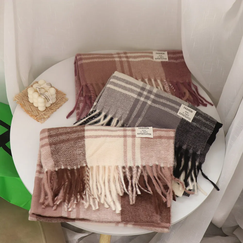 Sciarpa di lana scozzese antivento alla moda Tessel lungo Mantieni caldo Sciarpa di cashmere invernale Addensare Sciarpa da uomo in stile coreano Regali