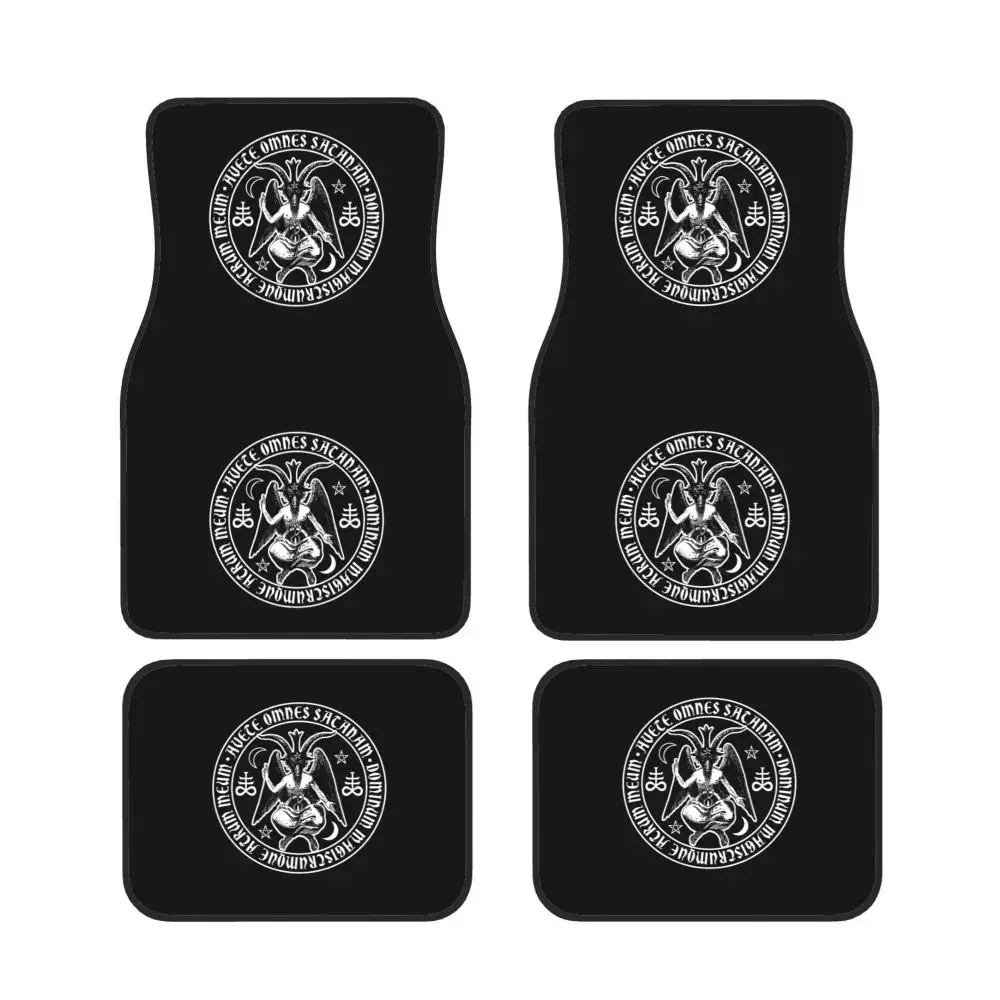 

Baphomet Satanic Crosses with Hail Car Waterproof Rubber Car Mats Car Floor Carpets Rugs Non-Slip Auto Foot MatS4PCS Floor Mats