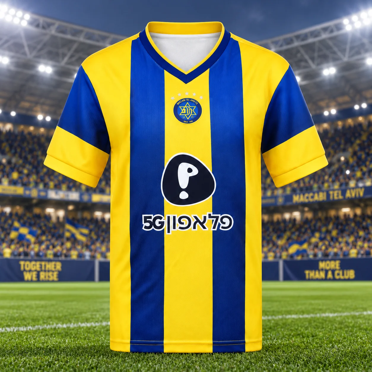 26-27 Sommer Bedrucktes Unisex Maccabi Tel Aviv Heim-Fußballtrikot Sport Schnelltrocknendes Atmungsaktives T-Shirt Lässiges Herren- und Damen-T-Shirt – Detail 3