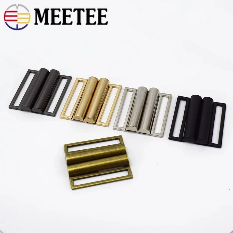 2pcs Meetee 30-60mm Metal Buttons Coat Belt Buckles for Women Down Jacket Dress garment bags Decor button DIY Sewing Accessories