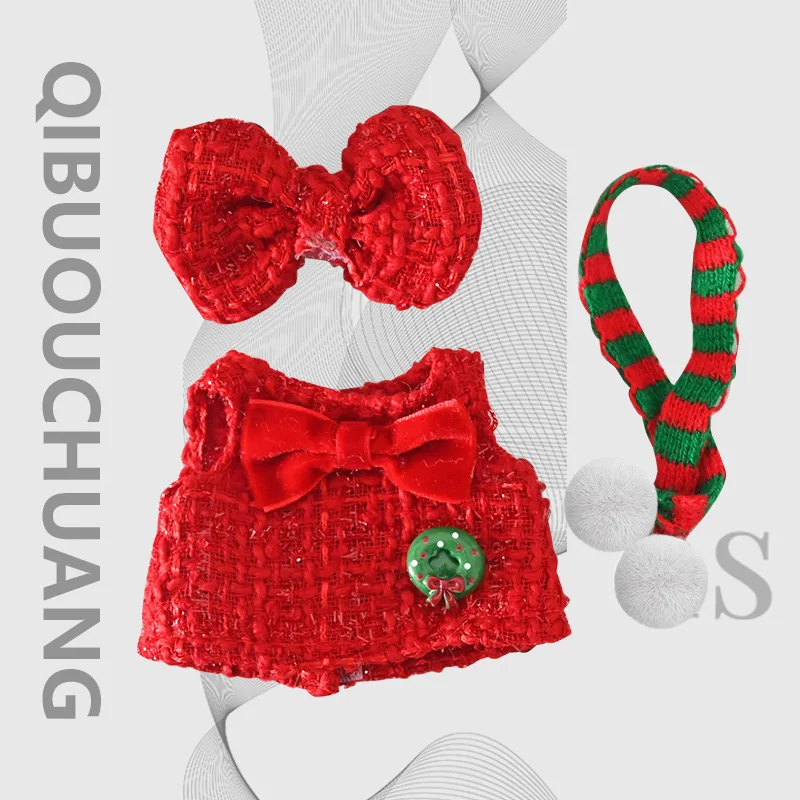 Only clothes, no dolls. for LABUBU Winter Christmas Set, first, second and third generation labubu cotton dolls, 17 cm Labubu