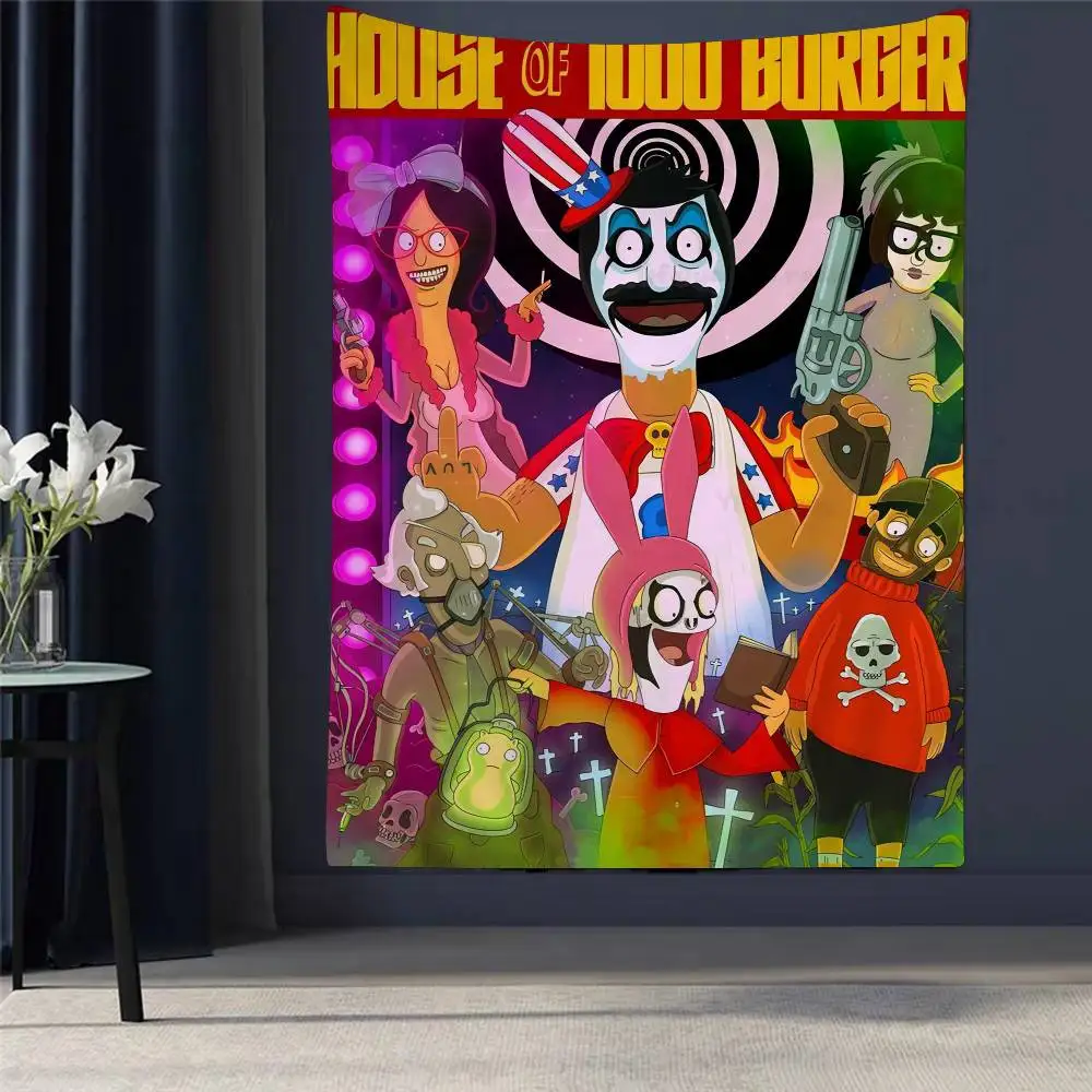 

Bilibili Cartoon B-Bobs B-Burgers Cartoon Tapestry Art Science Fiction Room Home Decor Art Home Decor