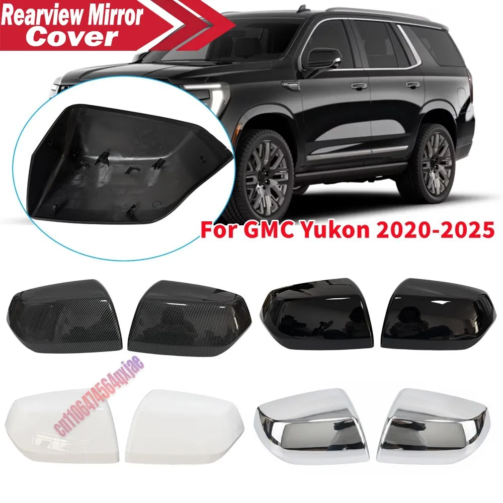 For Chevy For GMC Yukon 2020-2025 ABS Car Rearview Side Mirror Cover Wing Cap Exterior Door Housing Trim Replacement