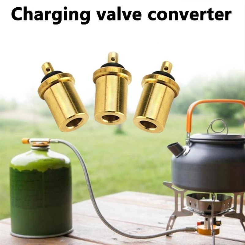 

652F 5Pcs Camping Gas Canister Adapter Portable Brass Refill Adapter Outdoor Hiking Butanes Canister Inflation Tool Enduring
