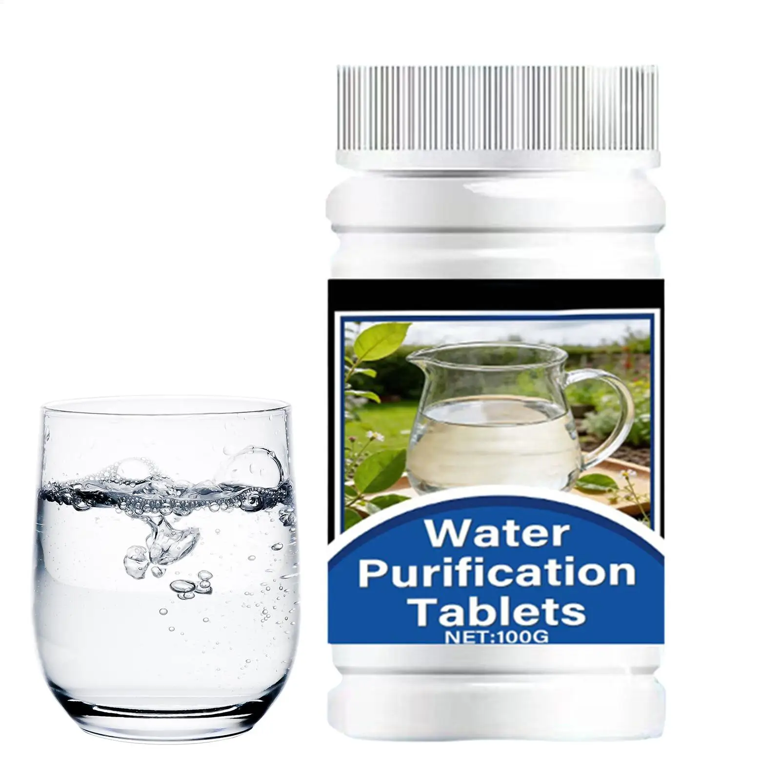 Water Purification Tablets 100g Drinking Purifier Tablets Hiking Water Purification for Survival Apartment Camping Hiking