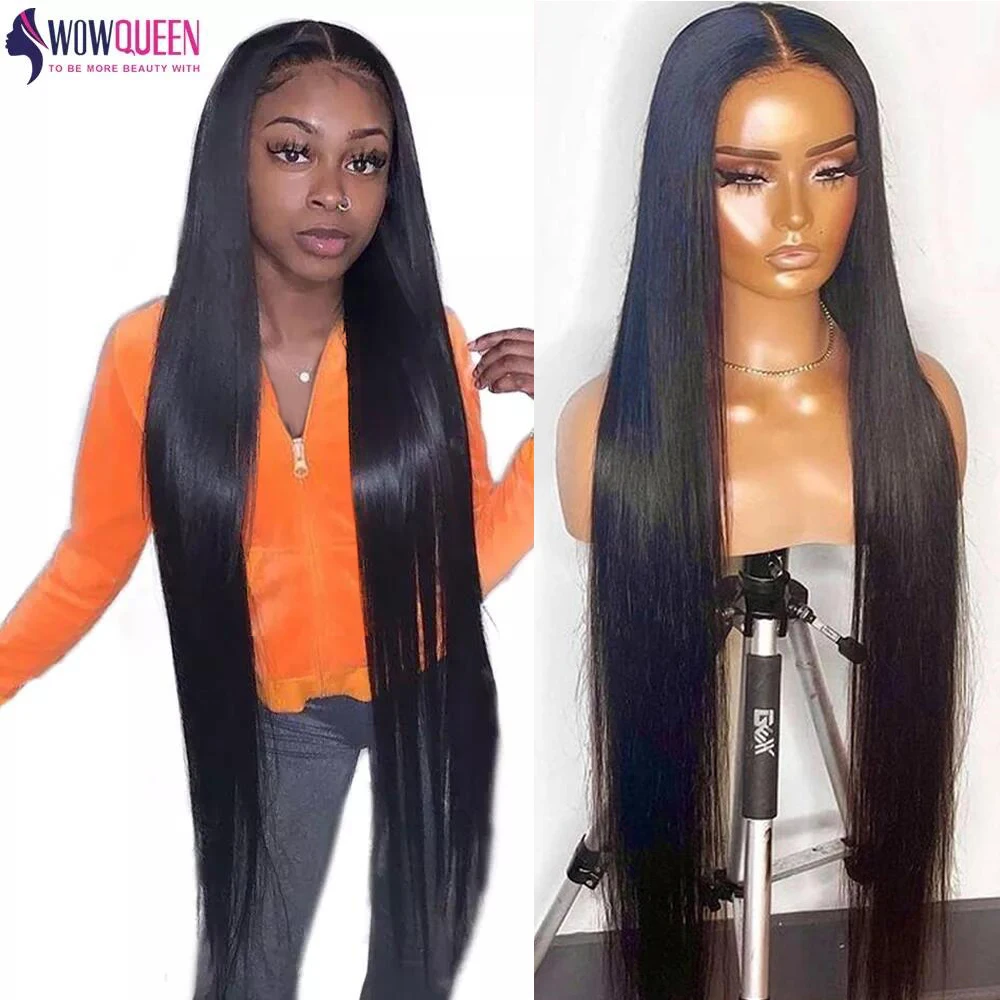 30 32 34 36 Inches Long Straight Lace Front Wig Human Hair Deep Parting 13x4 13x6 Lace Frontal Wig For Women 5x5 Closure Wig