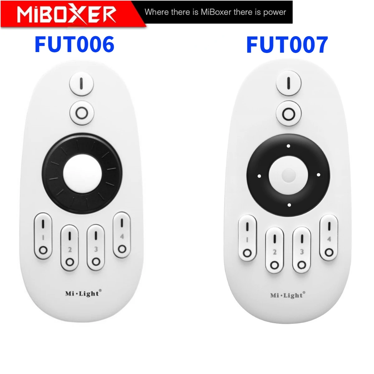 Miboxer FUT006 FUT007 2.4GHz 4 Zone Rotating Wheel/Button Remote Touch RF Wireless CCT Remote Control LED Strip Controller