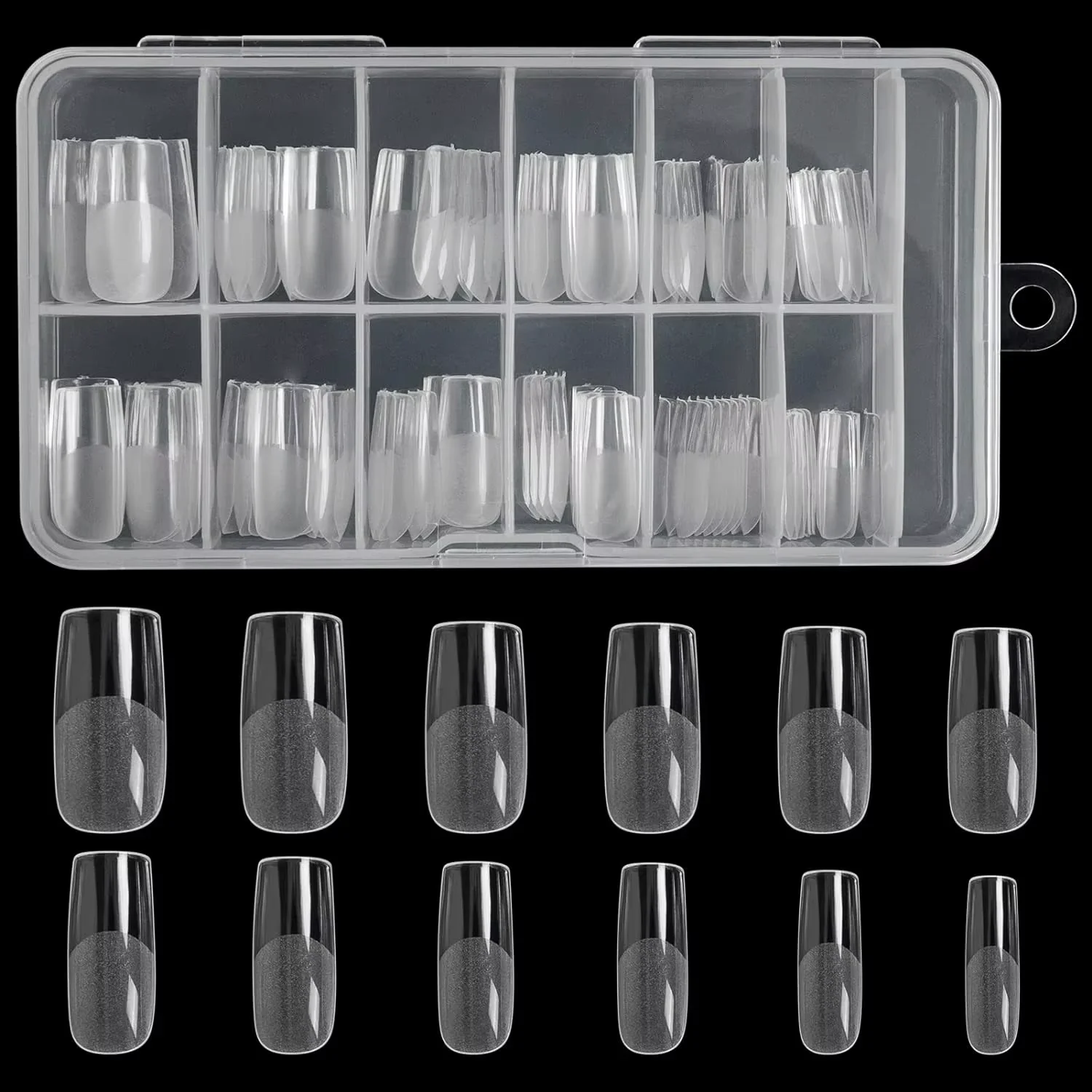 

Квадратные типсы для ногтей, 120 шт., искусственные, с полным покрытием, мягкие прозрачные гелевые типсы, 12 размеров, острые накладные ногти для наращивания ногтей