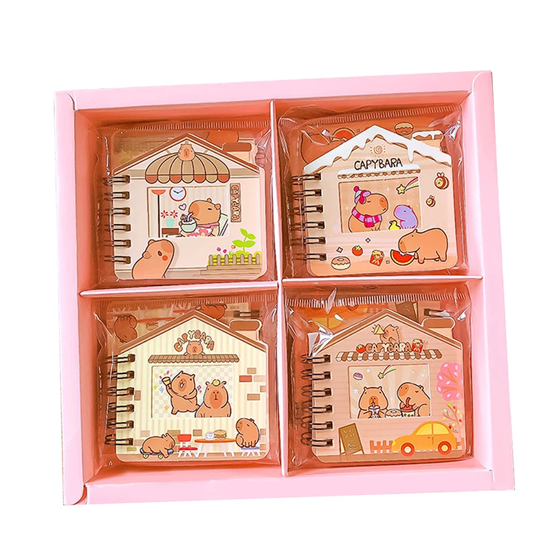 Creative Funny Capybara Hollow Coil Notebook Portable Mini Paper Memo Pad Diary Journal Book Students Stationery School Supplies