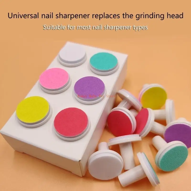 

J0PF Replacement Grinding Heads Nails File Round Shaped Pads for Baby Nails Trimmer