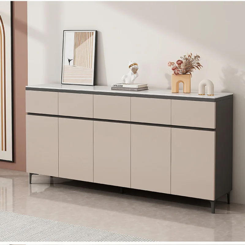 Solid wood rock slab dining side cabinet Simple tea cabinet side cabinet Living room home locker cupboard Kitchen storage cabine