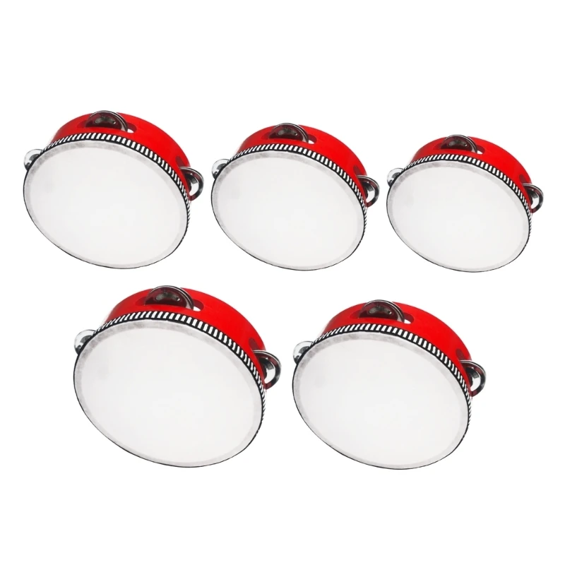 Tambourines with Metal Bells Drum Hand Percussion for Adults Church Party Play