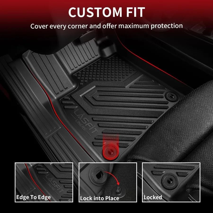 بطانات أرضية TPE AllWeather لسيارة Honda Accord Sedan 2023 2024 2025 2026 بما في ذلك نماذج البنزين والهجينة مجموعة كاملة مع الجبهة