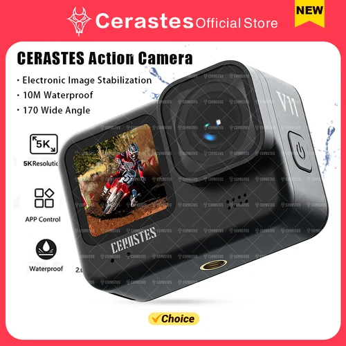 Cámara de acción 5K 4k compatible con Wi-Fi y control remoto inalámbrico para cascos de motocicleta cámara deportiva vlog para go pro cam