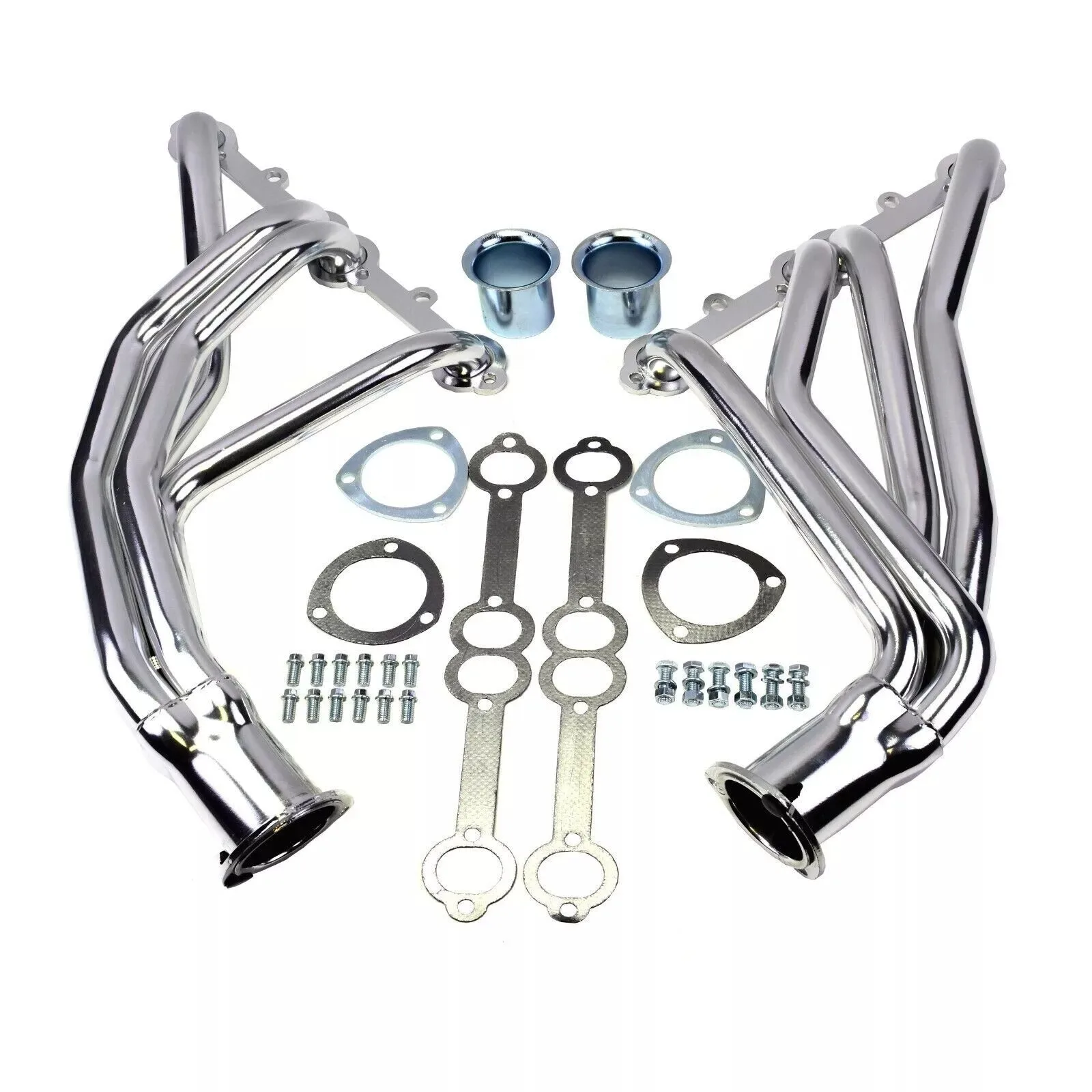 

OEM Polished Stainless Steel Manifold Headers For 66-87 SBC Chevrolet Chevy GMC Truck 265 327 350