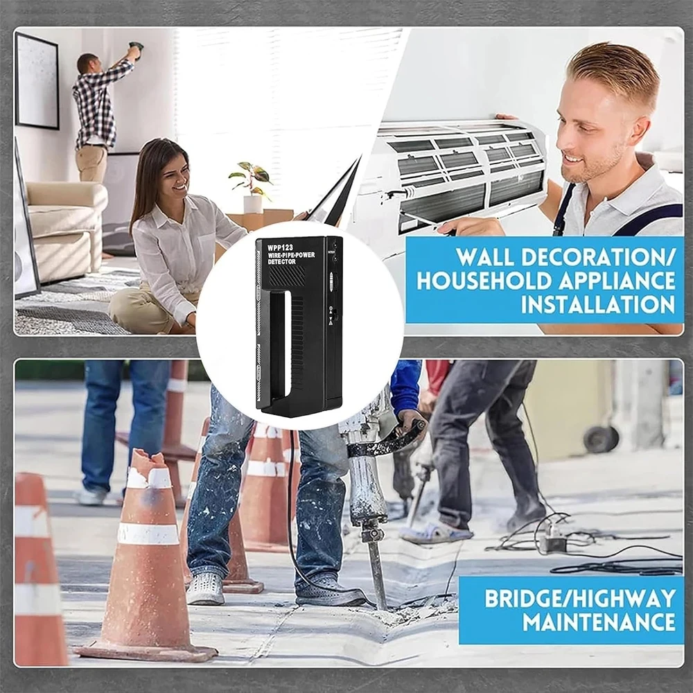 

WPP123 Настенный сканер Металлоискатель Указатель проводов переменного тока Металлоискатели Высокочувствительный детектор мощности проволочных труб ABS