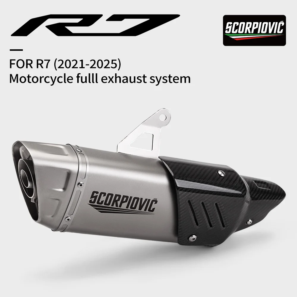 

51MM Stainless Steel Exhaust Muffler with DB Killer For Yamaha YZF R7 2021-2025