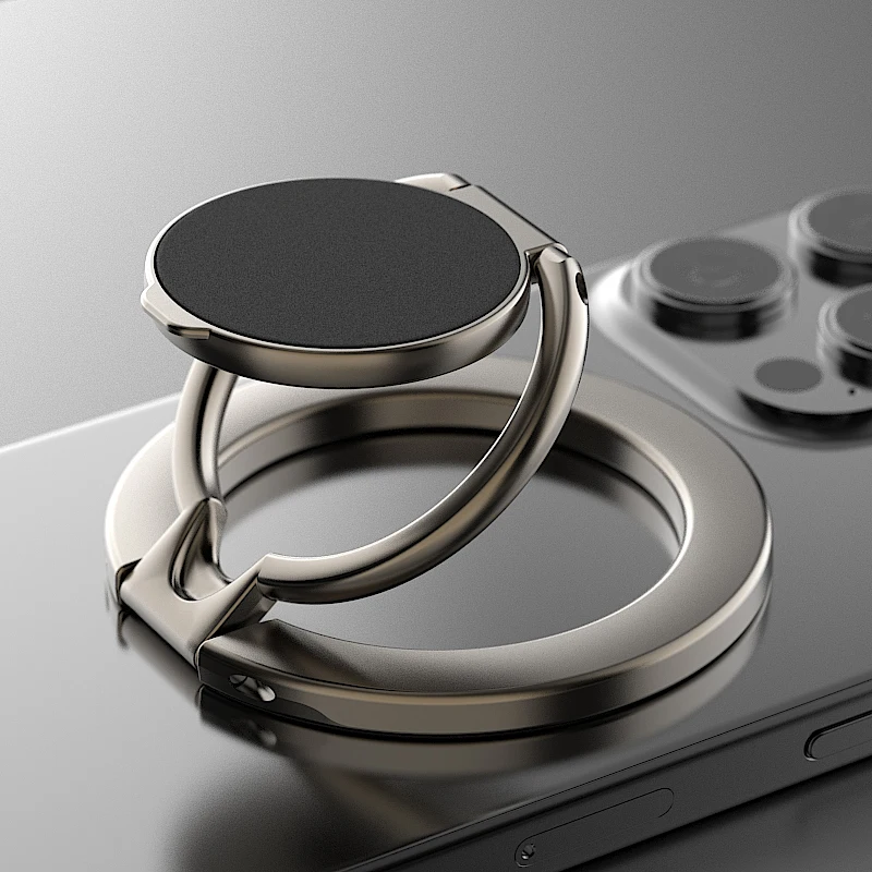 

Portable Double Sided Magnetic Phone Ring Holder 360° Rotation Strong Magnetic Car Mounted Magnetic Bracket Metal Finger Support